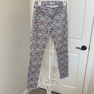 Size 26 patterned Seven Jeans.  Skinny cut.  Stretchy fabric.